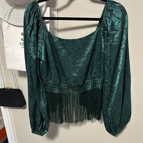 NWT Elegant Green Women's Top blouse Jacket - Picture 6 of 11